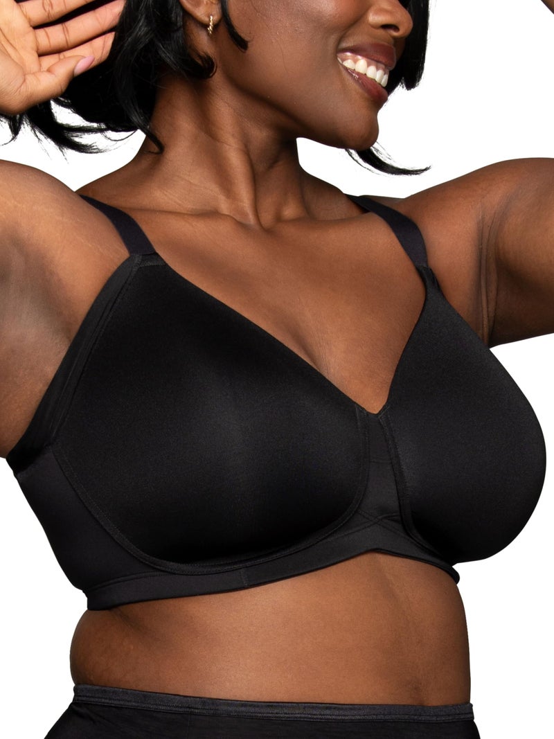Vanity Fair Beauty Back Full Figure Wirefree Extended Side and Back Smoother Bra 71267, Midnight Black, 42C - Image 2